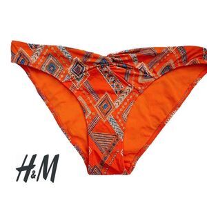 H&M Orange Printed Bikini Bottoms